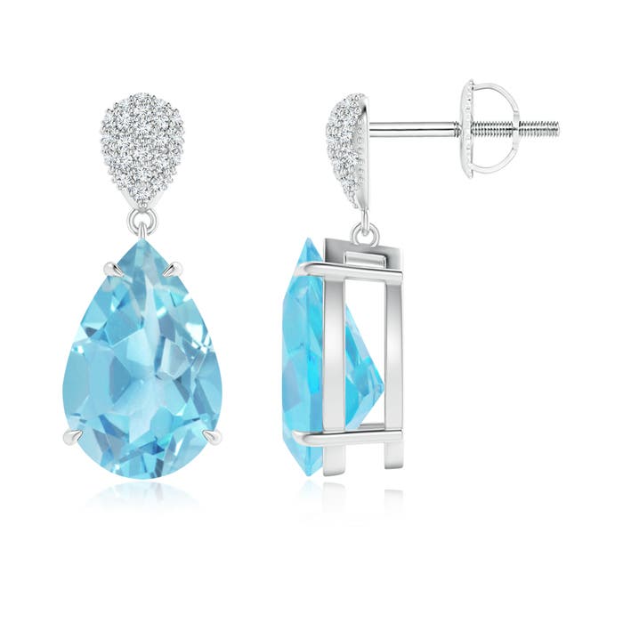 A - Swiss Blue Topaz / 7.82 CT / 14 KT White Gold