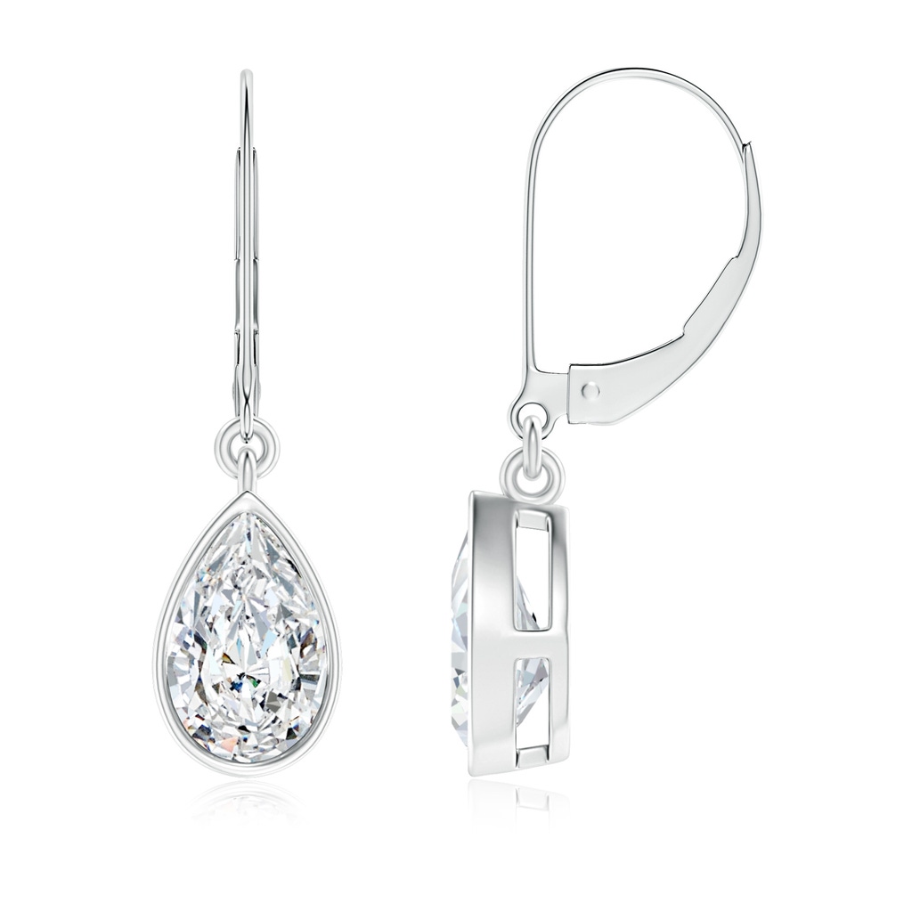 8x5mm GVS2 Pear-Shaped Diamond Leverback Drop Earrings in S999 Silver