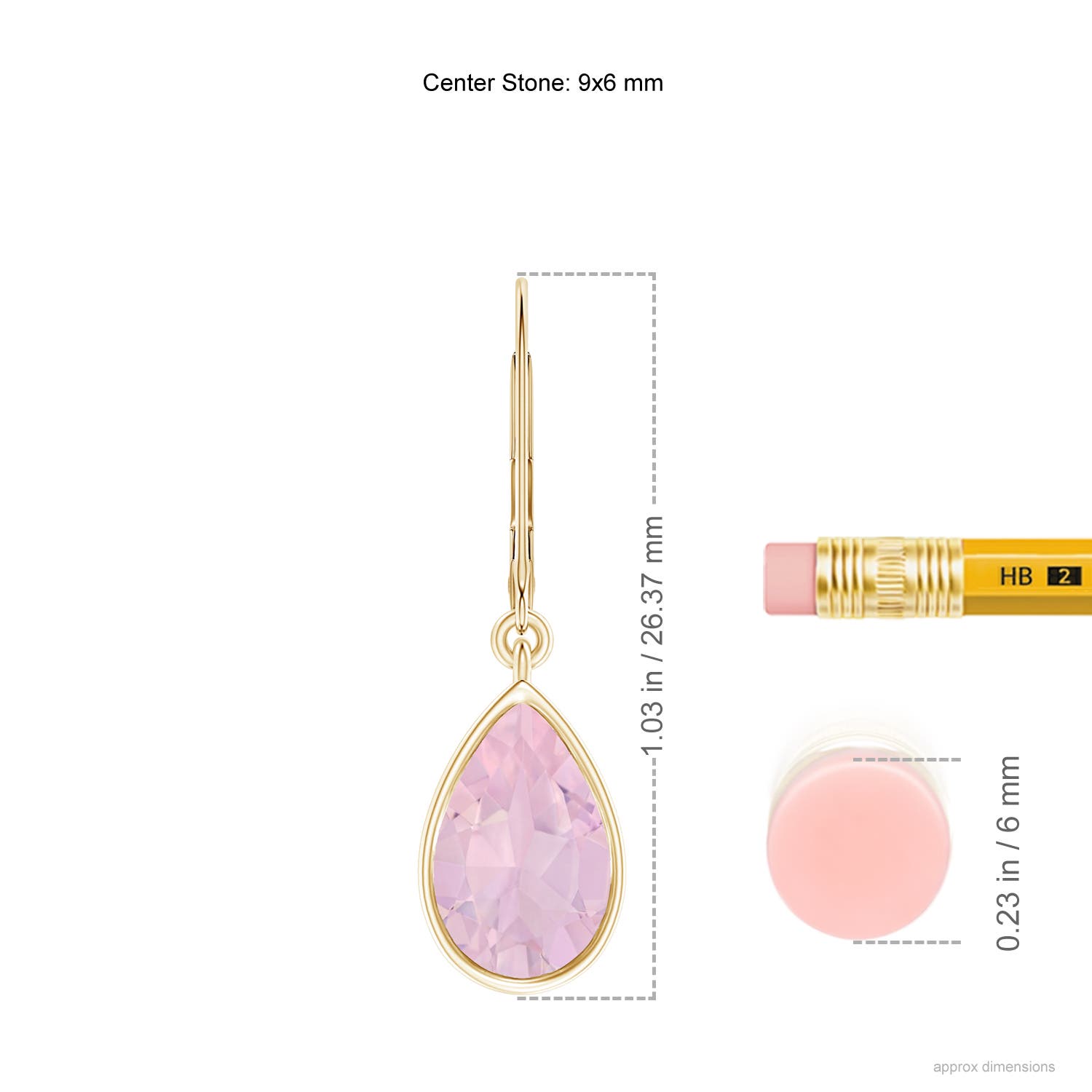 AAA - Rose Quartz / 2.6 CT / 14 KT Yellow Gold