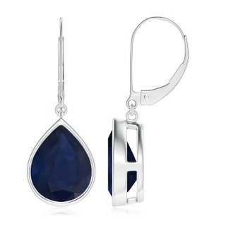 12x10mm A Pear-Shaped Blue Sapphire Leverback Drop Earrings in S999 Silver