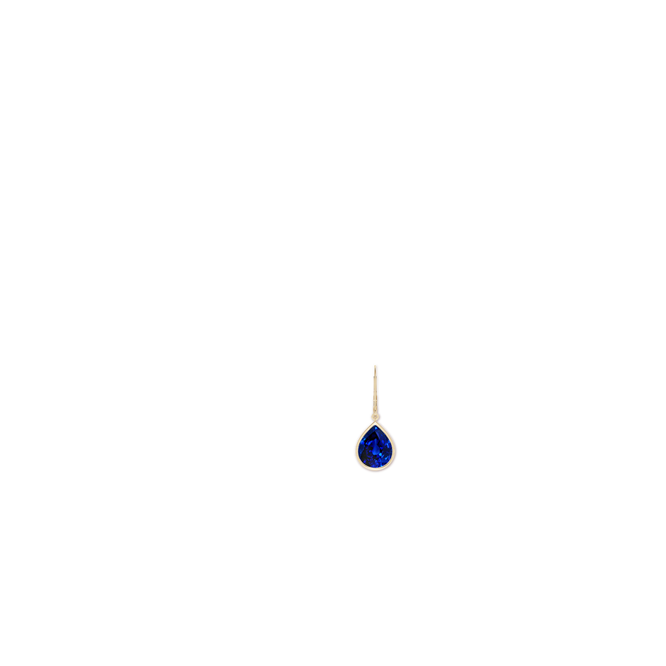 12x10mm Lab-Grown Pear-Shaped Blue Sapphire Leverback Drop Earrings in 18K Yellow Gold ear