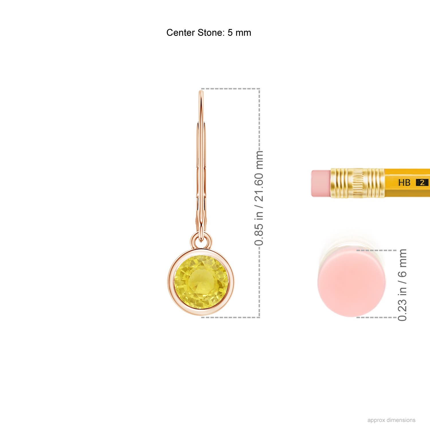 A - Yellow Sapphire / 1.06 CT / 14 KT Rose Gold