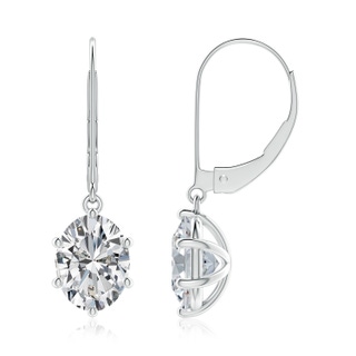 8.5x6.5mm HSI2 Oval Diamond Leverback Drop Earrings in P950 Platinum