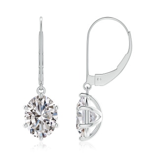 8.5x6.5mm IJI1I2 Oval Diamond Leverback Drop Earrings in P950 Platinum