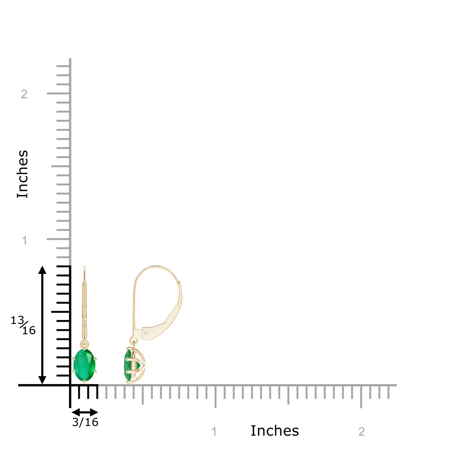 A - Emerald / 0.8 CT / 14 KT Yellow Gold