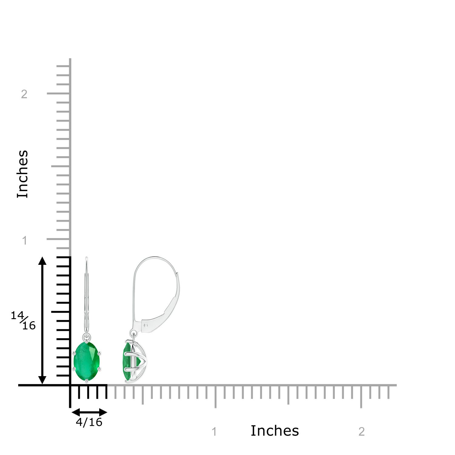 A - Emerald / 1.32 CT / 14 KT White Gold