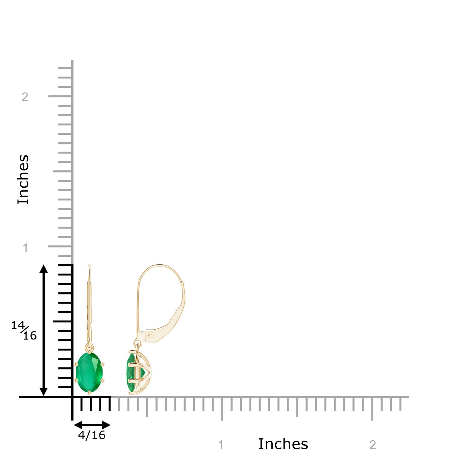 A - Emerald / 1.32 CT / 14 KT Yellow Gold