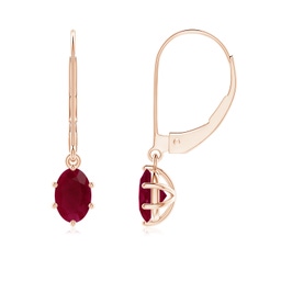 Oval Ruby Drop Earrings