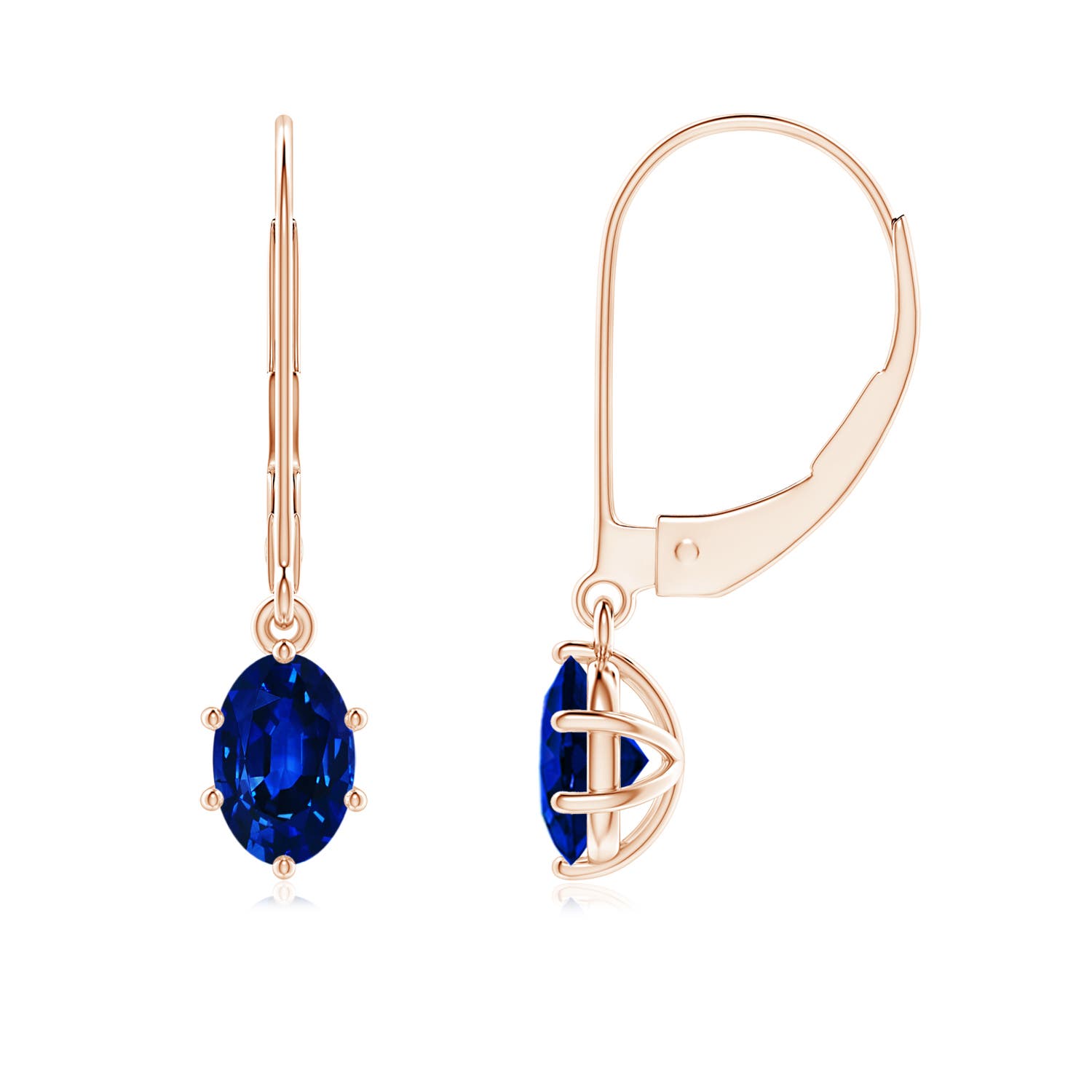 AAAA - Blue Sapphire / 1.2 CT / 14 KT Rose Gold