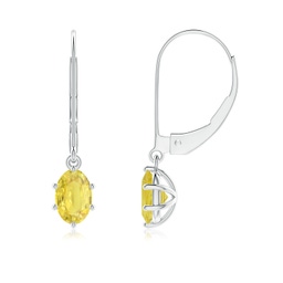 White Gold White Gold Yellow Sapphire Earrings