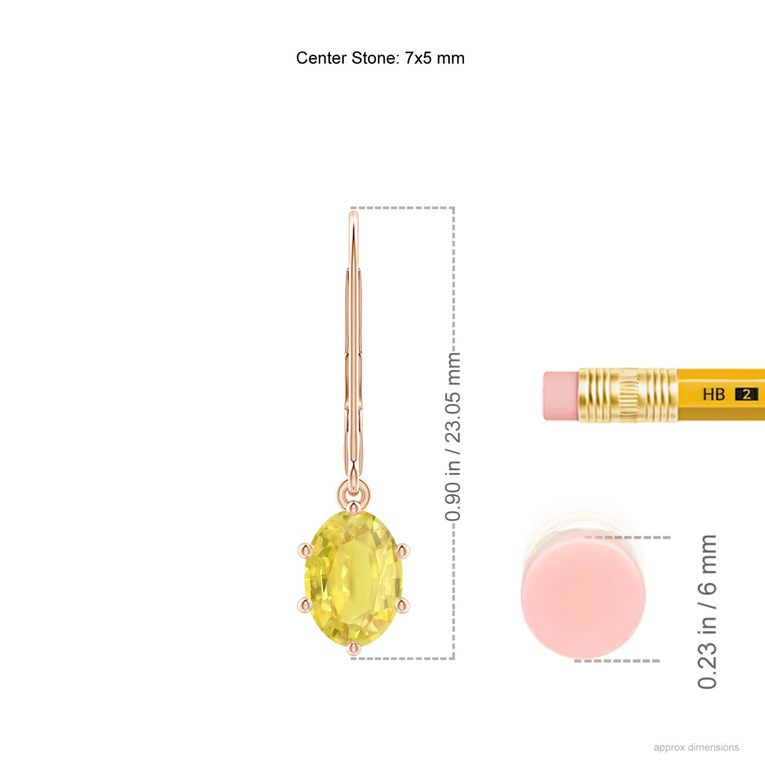 A - Yellow Sapphire / 2 CT / 14 KT Rose Gold