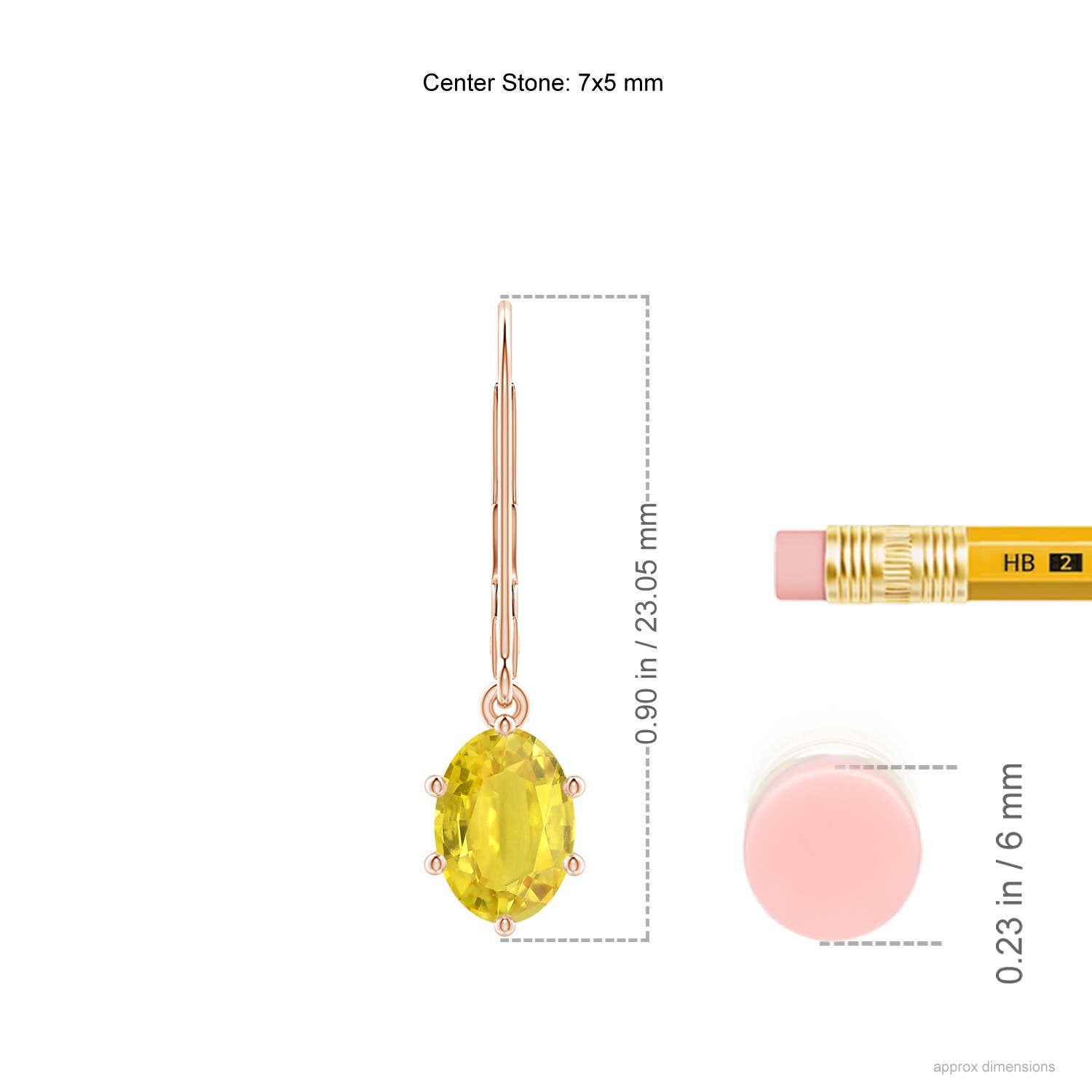 AA - Yellow Sapphire / 2 CT / 14 KT Rose Gold