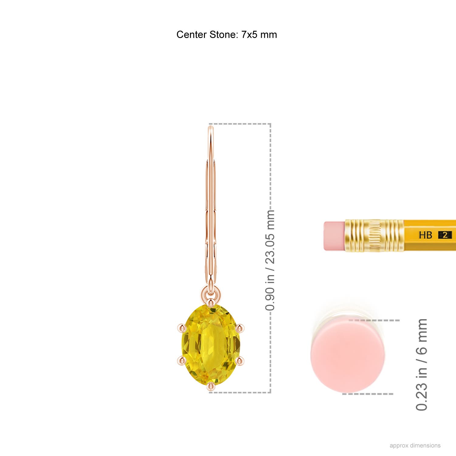 AAA - Yellow Sapphire / 2 CT / 14 KT Rose Gold