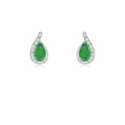 Fashion Studs Platinum Emerald Earrings