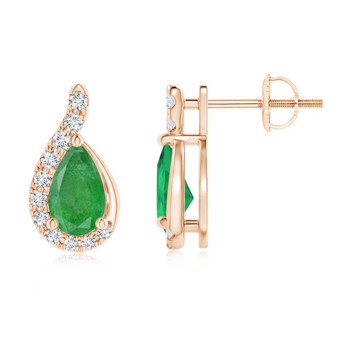 A - Emerald / 0.49 CT / 14 KT Rose Gold