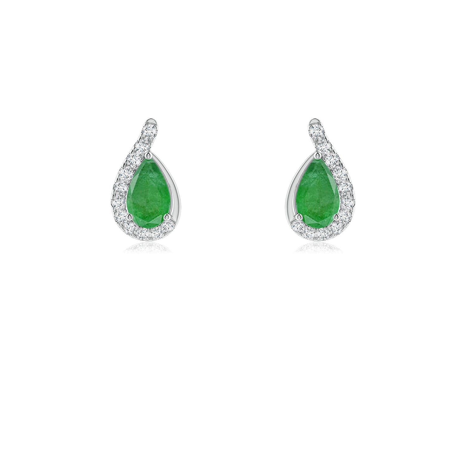 A - Emerald / 0.49 CT / 14 KT White Gold