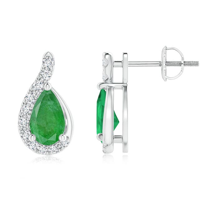 A - Emerald / 0.49 CT / 14 KT White Gold