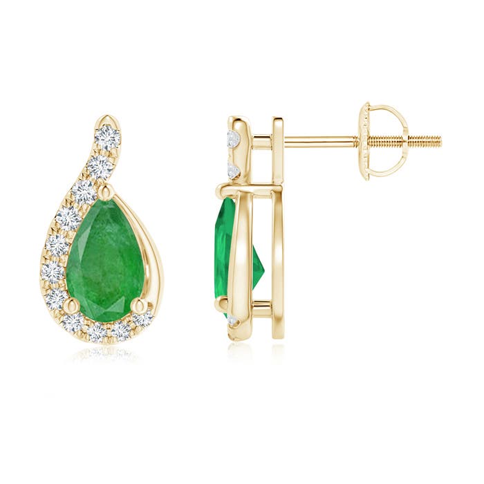 A - Emerald / 0.49 CT / 14 KT Yellow Gold