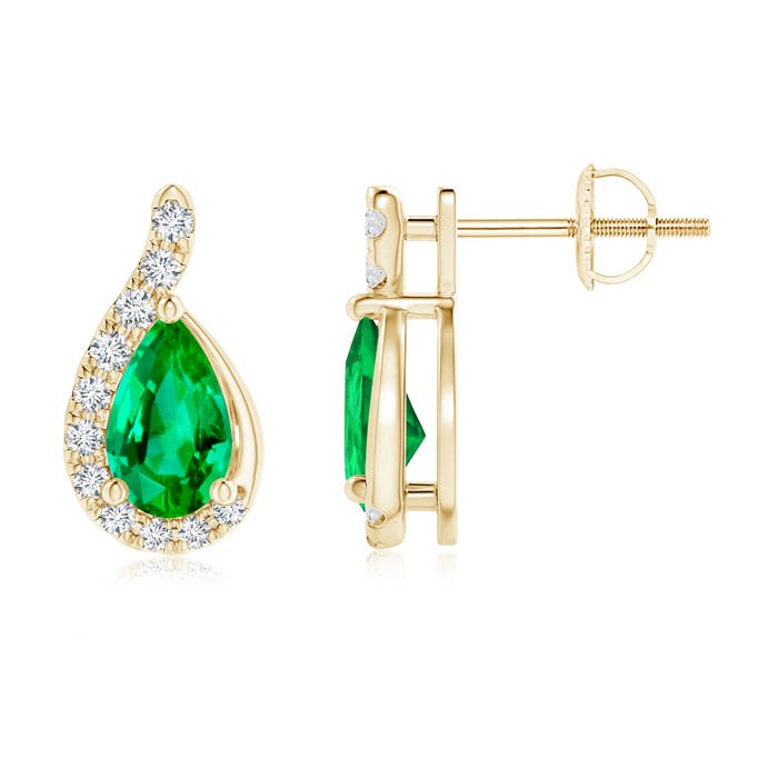 AAA - Emerald / 0.49 CT / 14 KT Yellow Gold