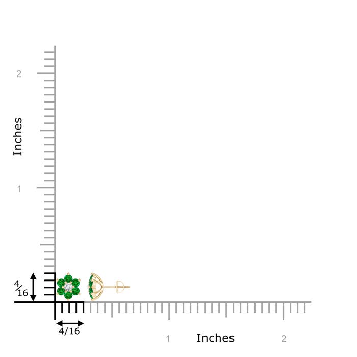 AAAA - Emerald / 0.38 CT / 14 KT Yellow Gold