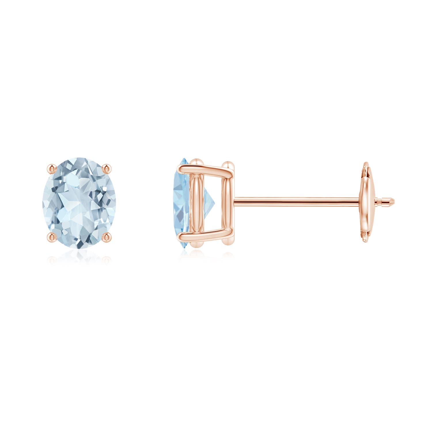 A - Aquamarine / 0.6 CT / 14 KT Rose Gold