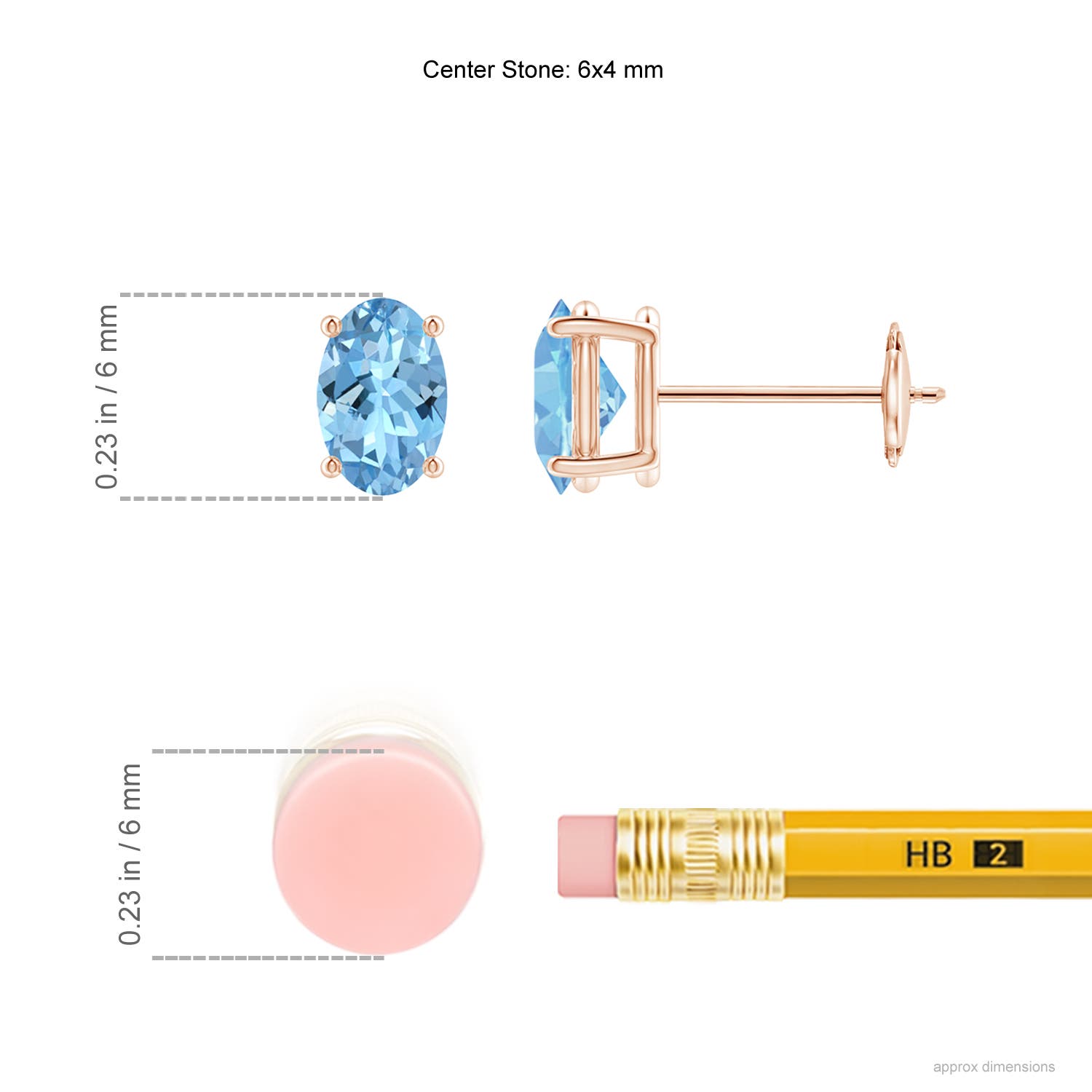 AAAA - Aquamarine / 0.8 CT / 14 KT Rose Gold