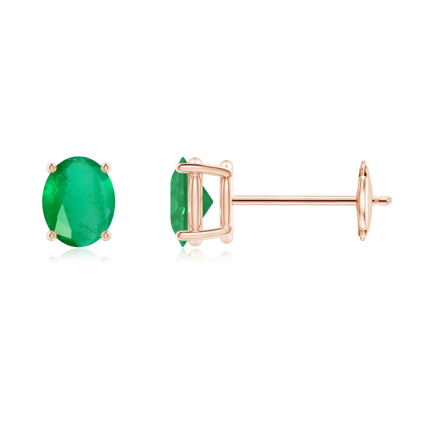 A - Emerald / 0.6 CT / 14 KT Rose Gold