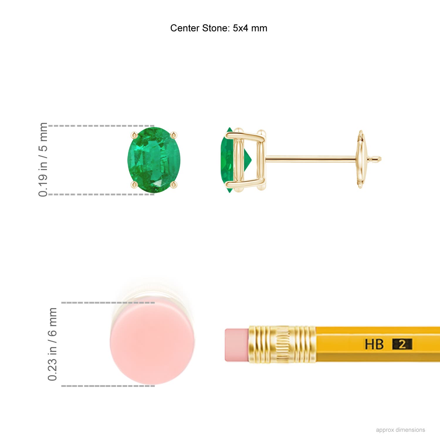 AA - Emerald / 0.6 CT / 14 KT Yellow Gold