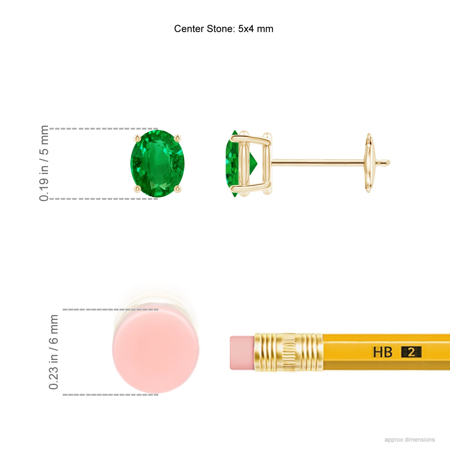 AAAA - Emerald / 0.6 CT / 14 KT Yellow Gold