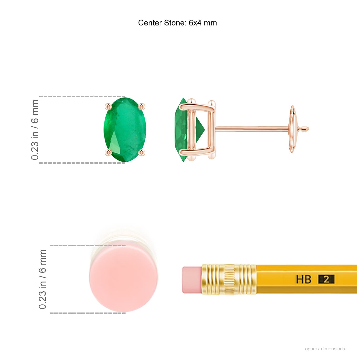 A - Emerald / 0.8 CT / 14 KT Rose Gold