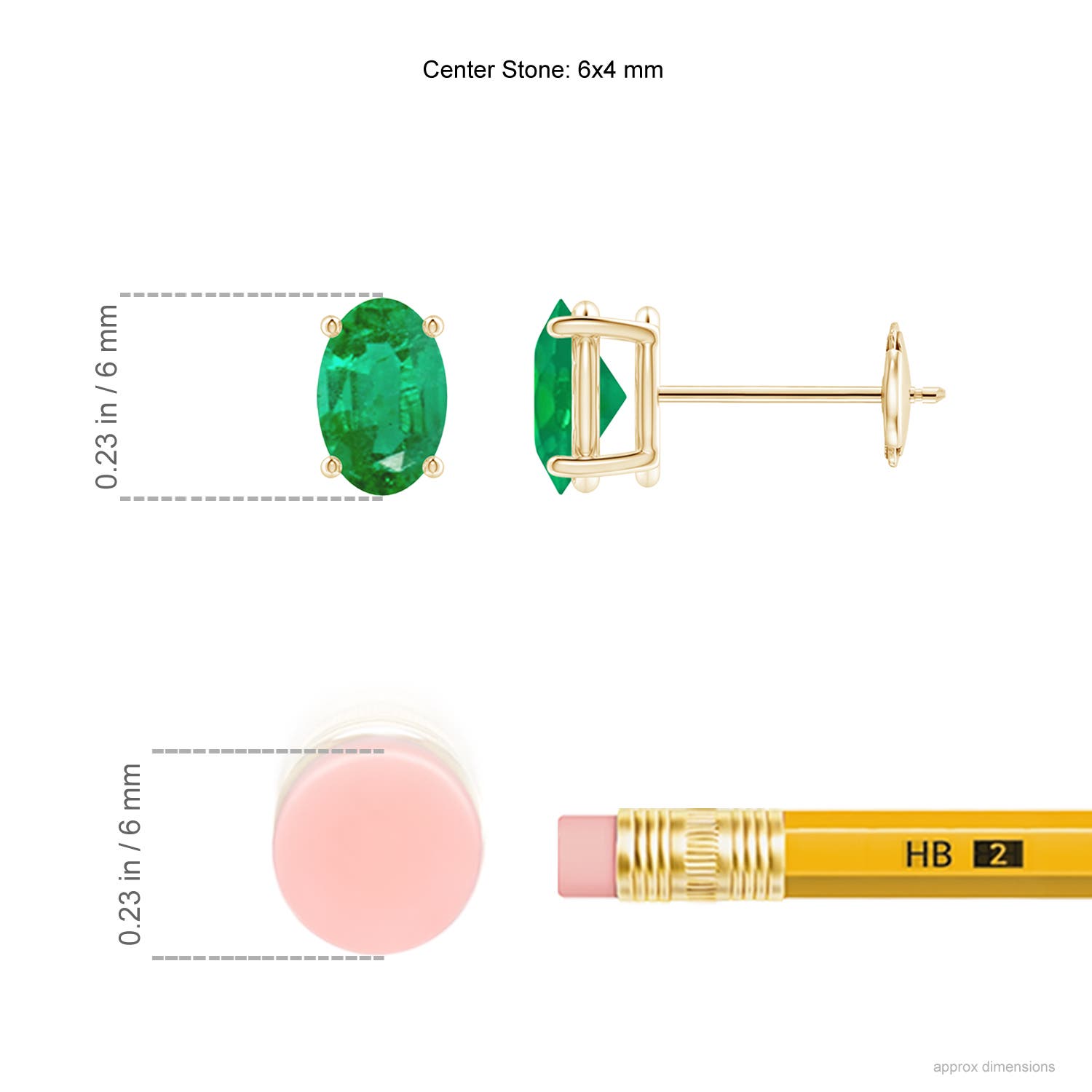 AA - Emerald / 0.8 CT / 14 KT Yellow Gold