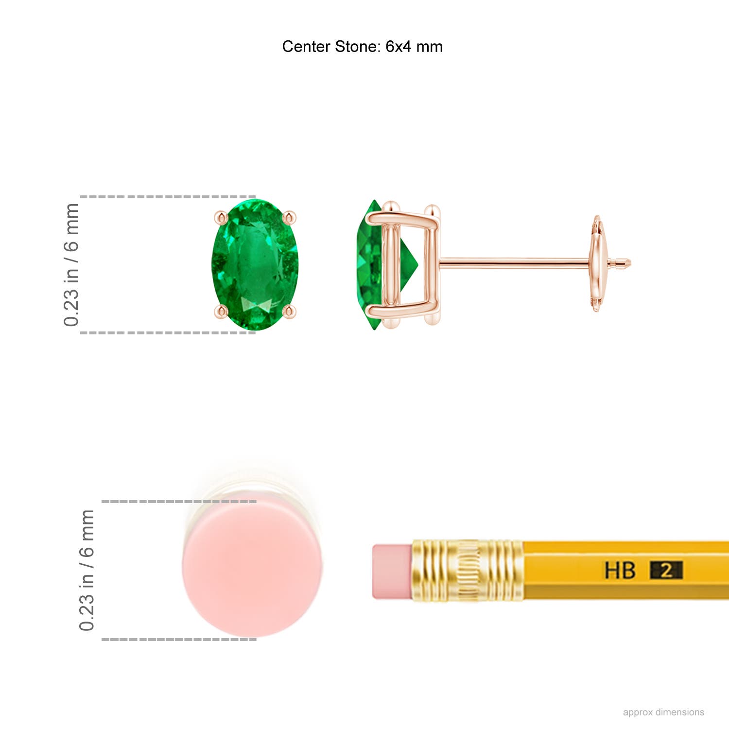 AAA - Emerald / 0.8 CT / 14 KT Rose Gold