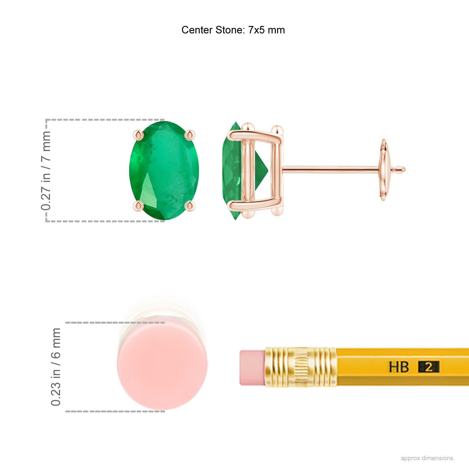 A - Emerald / 1.32 CT / 14 KT Rose Gold