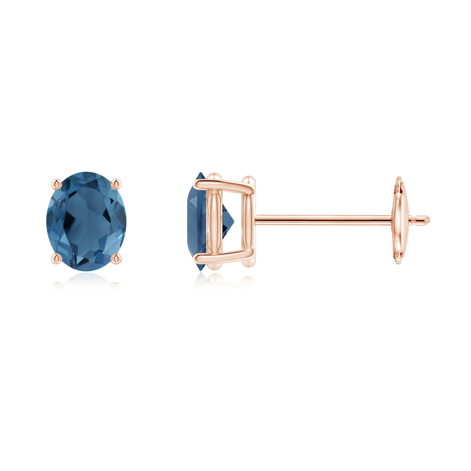 A - London Blue Topaz / 0.74 CT / 14 KT Rose Gold