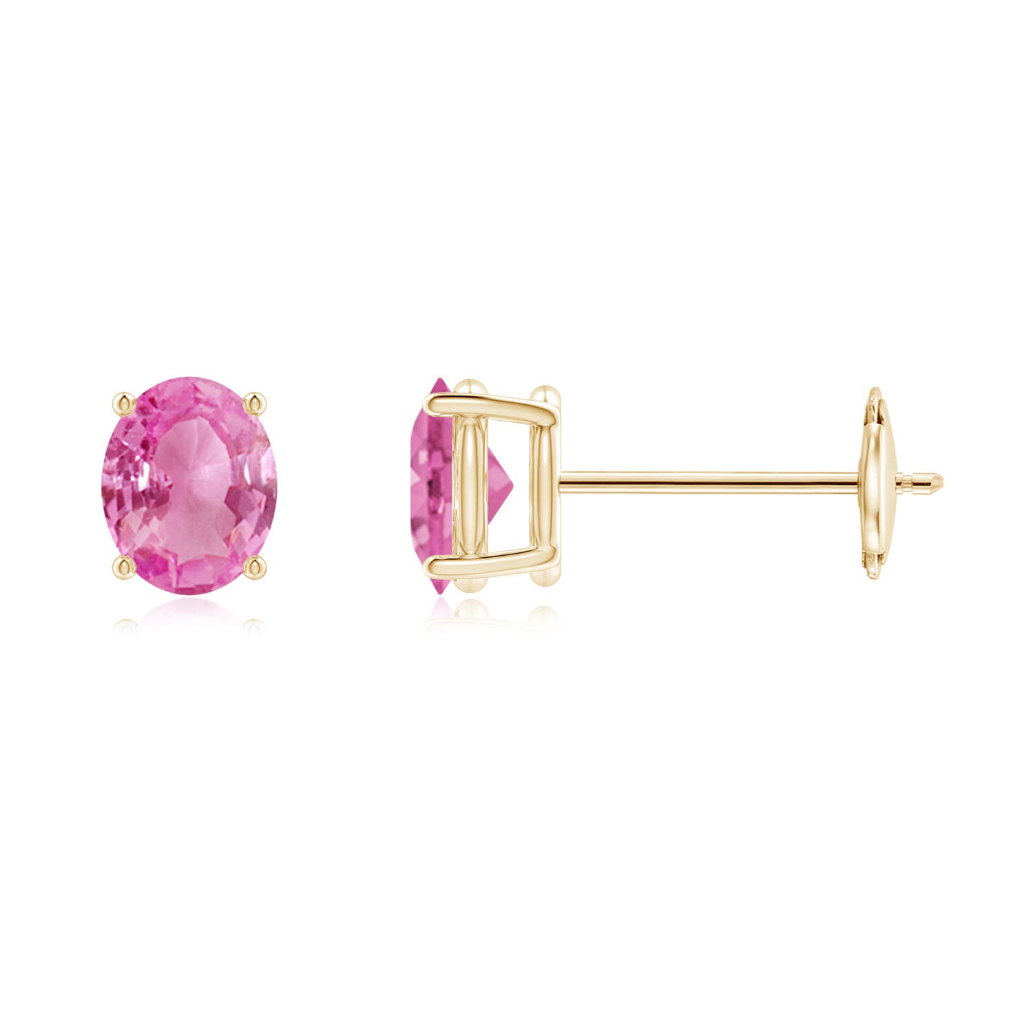 AA - Pink Sapphire / 0.8 CT / 14 KT Yellow Gold