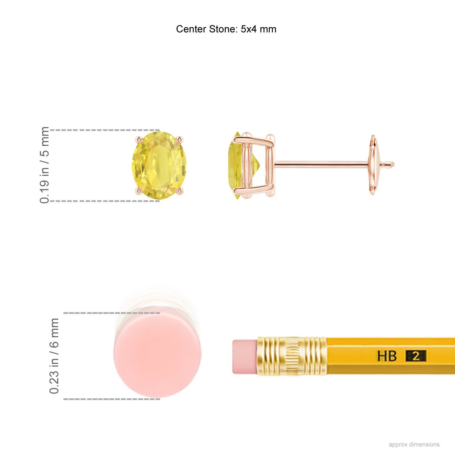 A - Yellow Sapphire / 0.9 CT / 14 KT Rose Gold