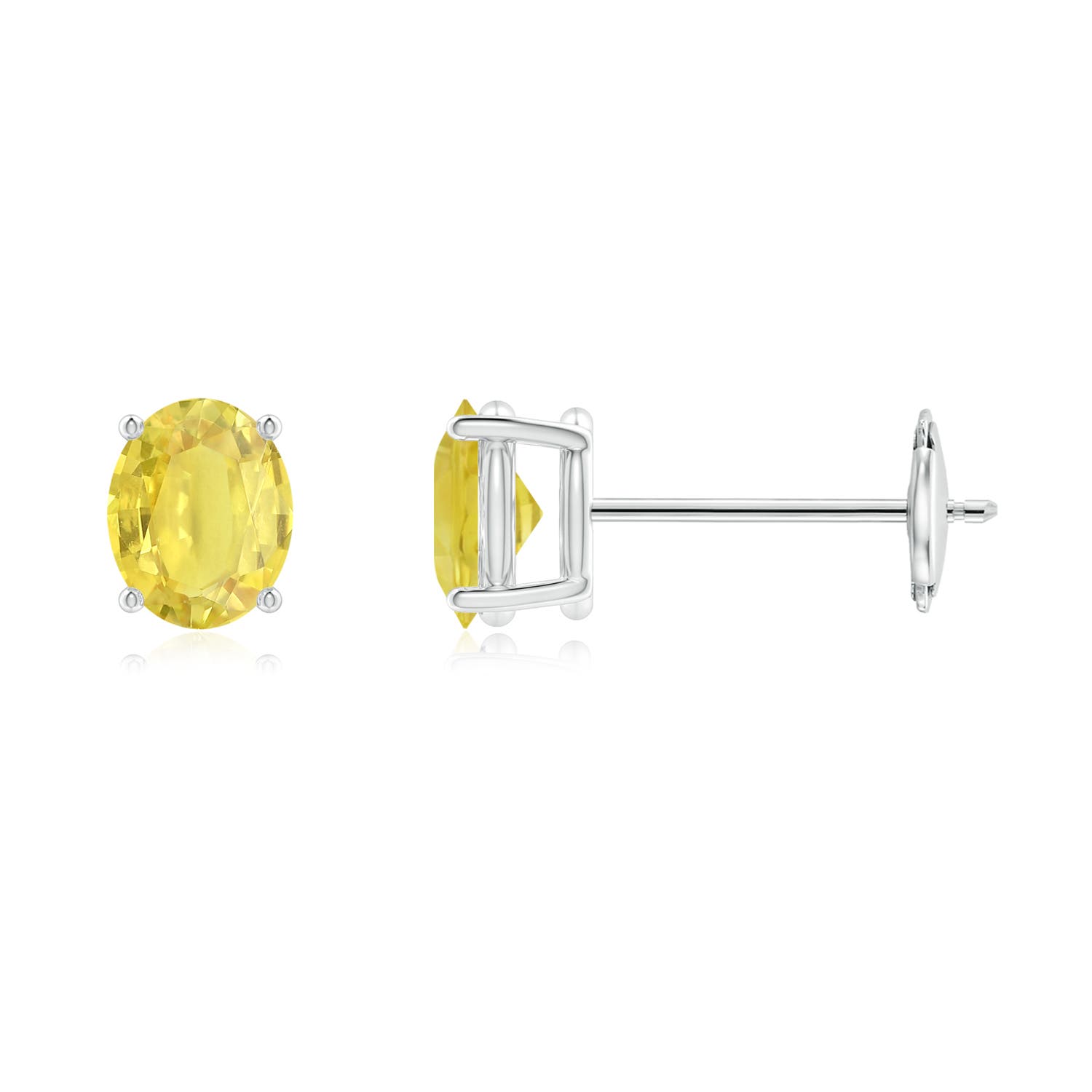 A - Yellow Sapphire / 0.9 CT / 14 KT White Gold