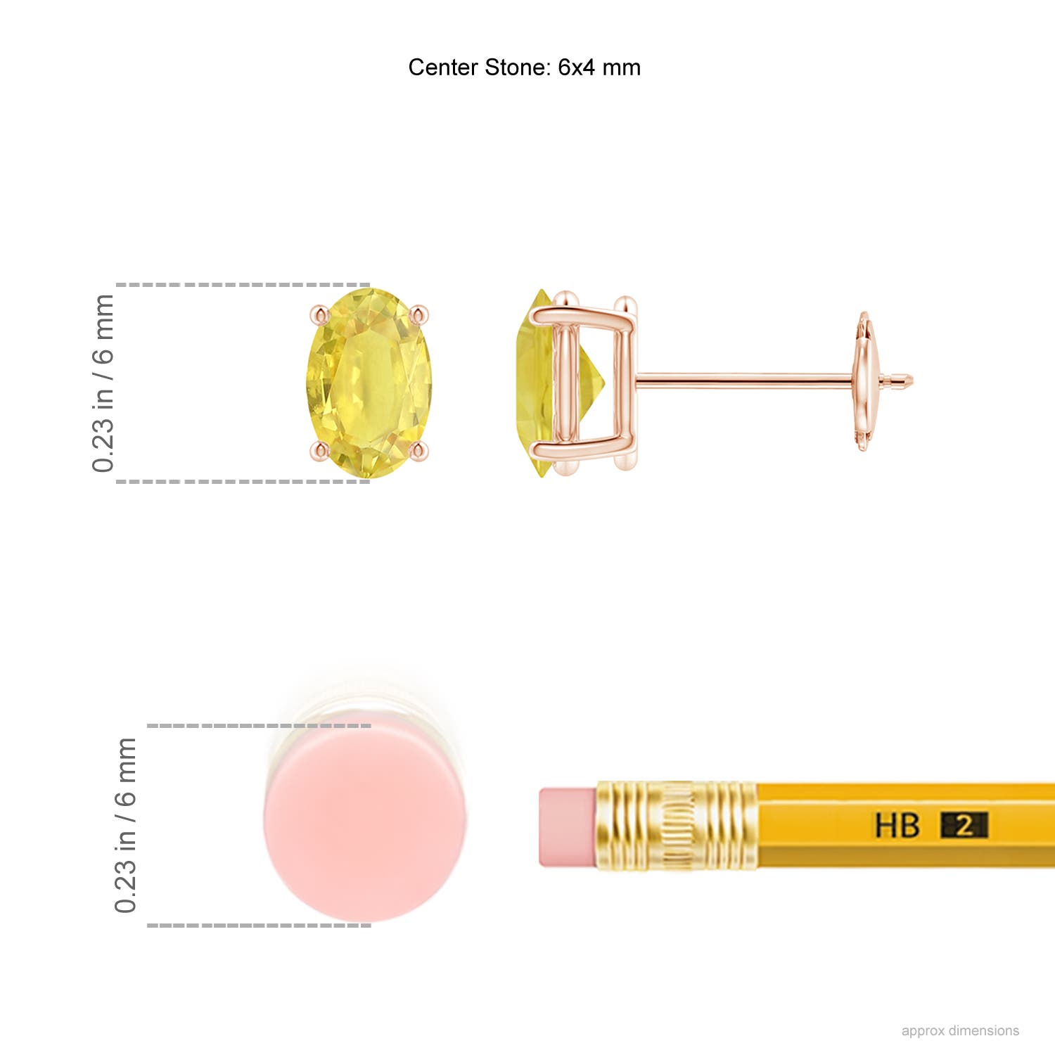 A - Yellow Sapphire / 1.32 CT / 14 KT Rose Gold