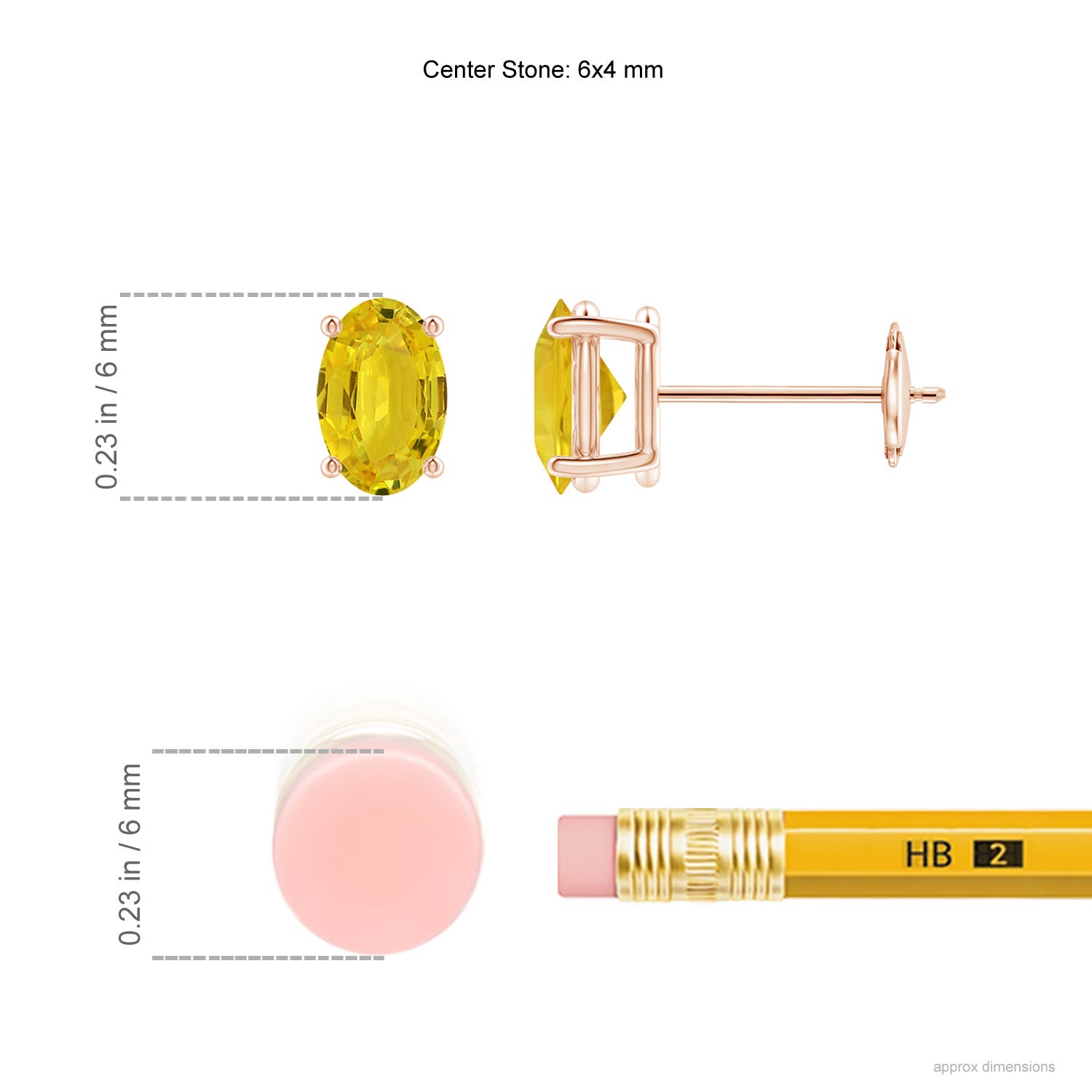 AAA - Yellow Sapphire / 1.32 CT / 14 KT Rose Gold