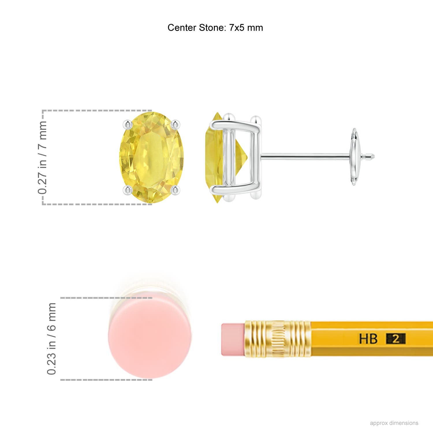 A - Yellow Sapphire / 2 CT / 14 KT White Gold