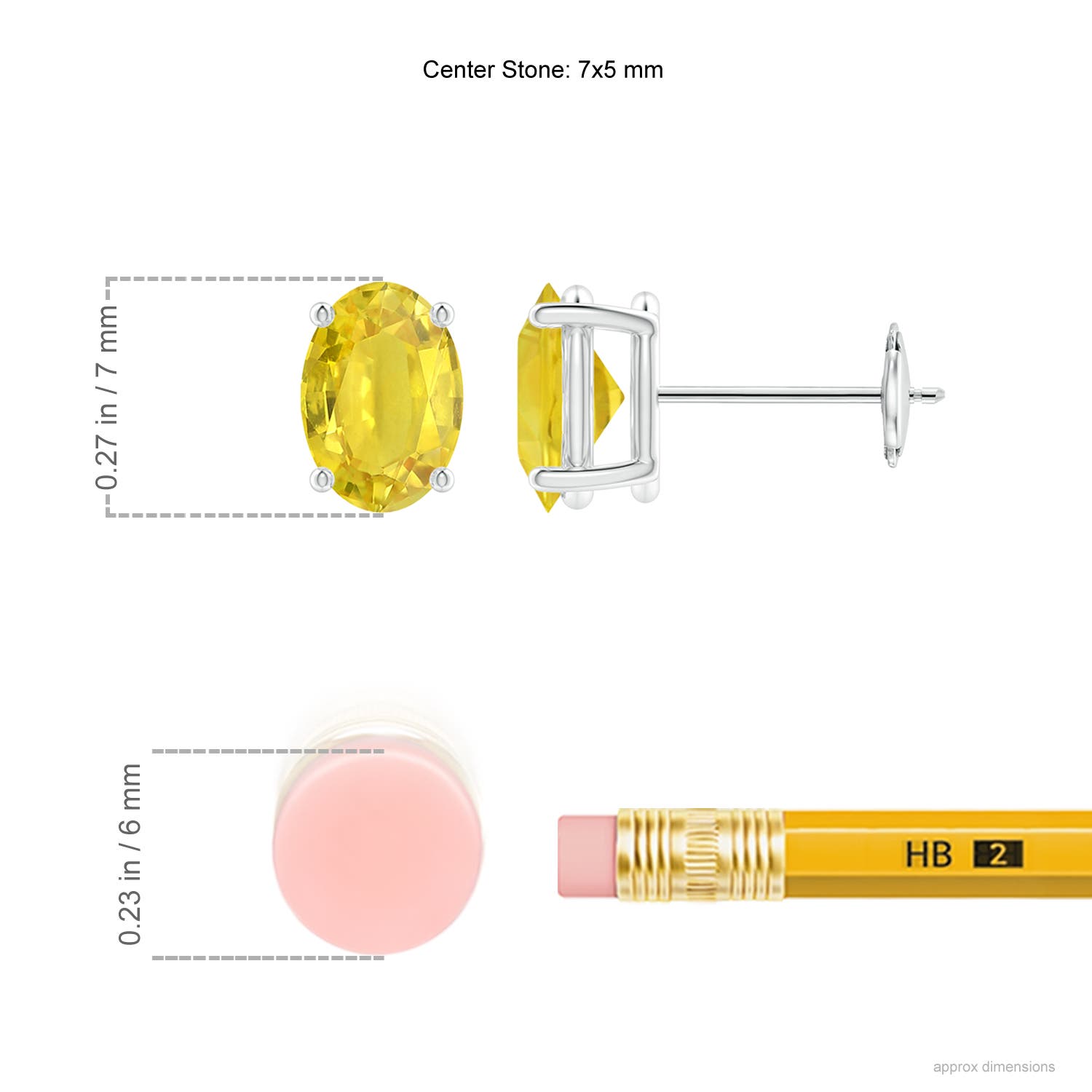 AA - Yellow Sapphire / 2 CT / 14 KT White Gold