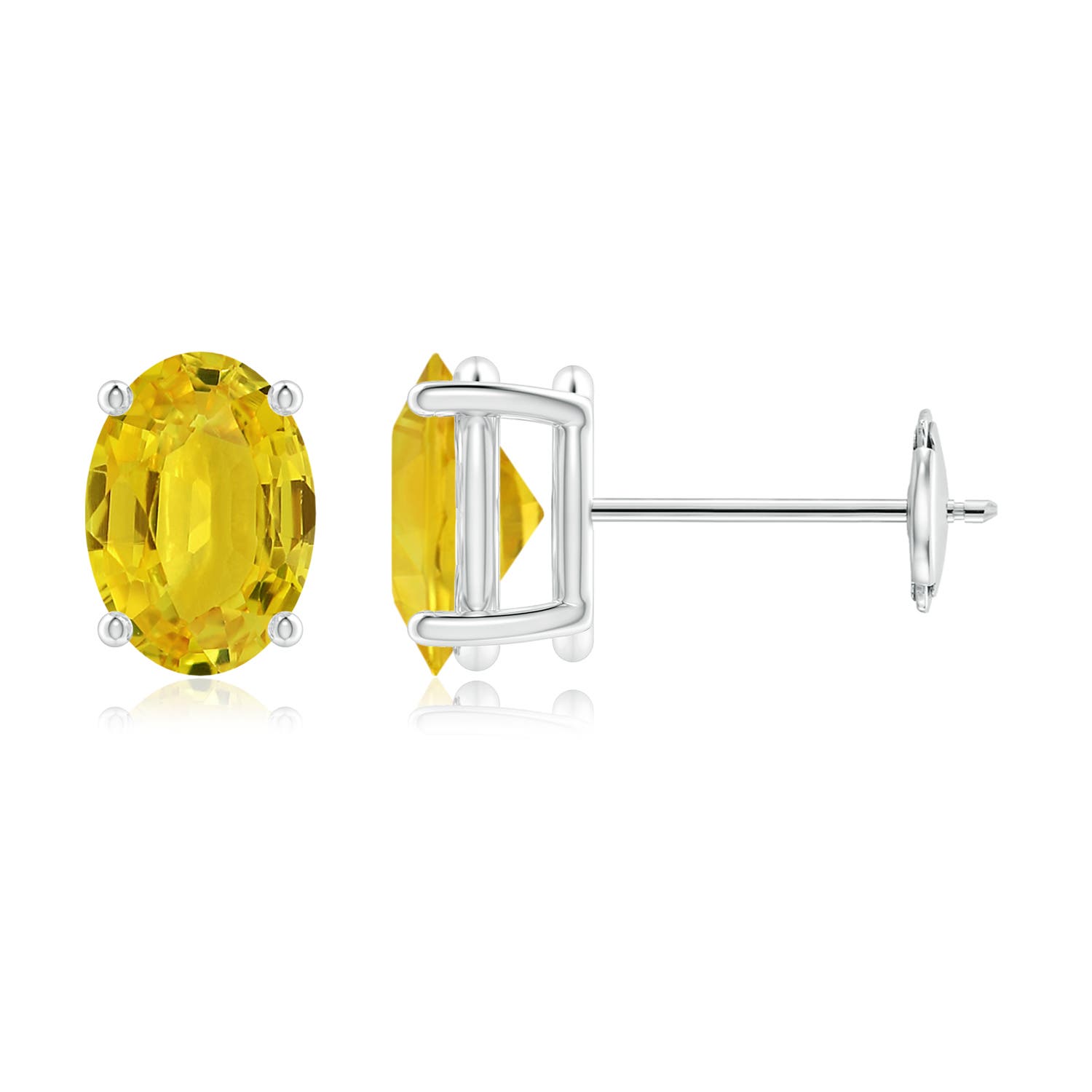 AAA - Yellow Sapphire / 2 CT / 14 KT White Gold