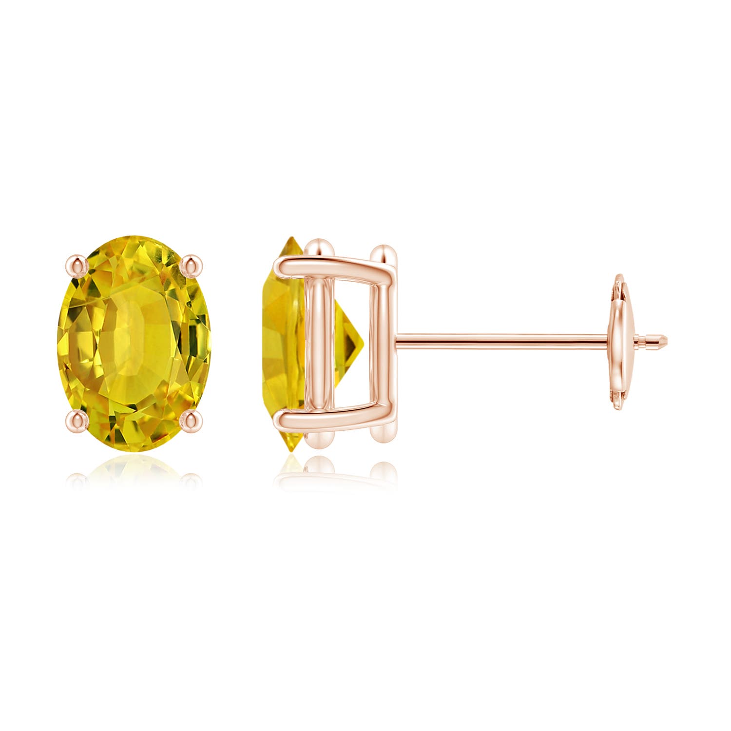 AAAA - Yellow Sapphire / 2 CT / 14 KT Rose Gold