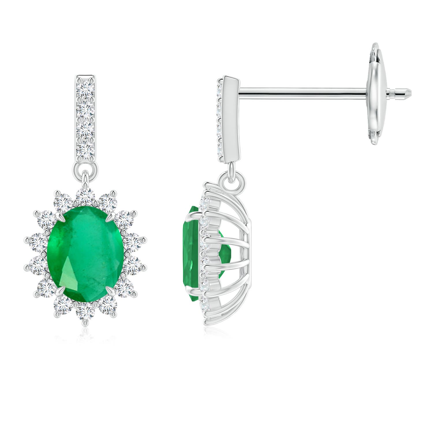 A - Emerald / 0.78 CT / 14 KT White Gold