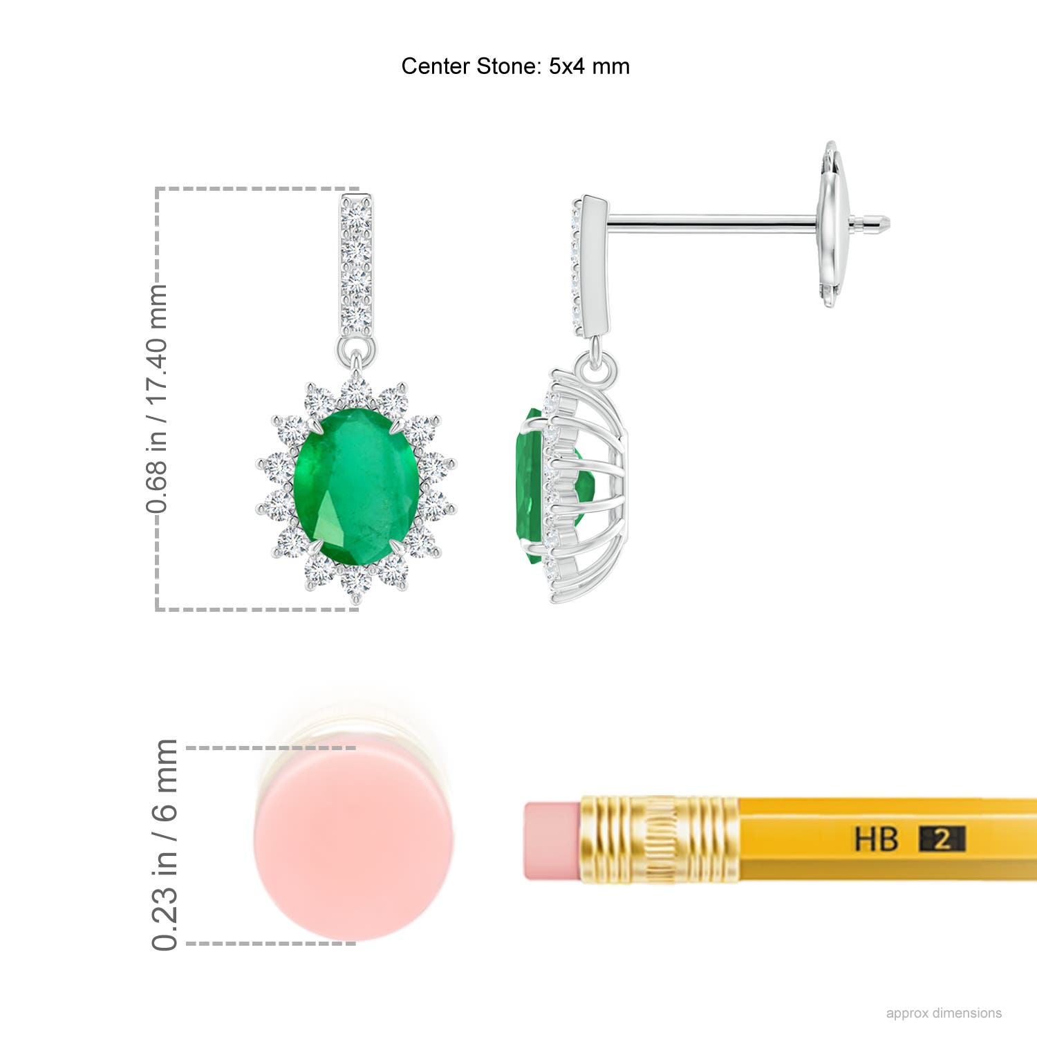 A - Emerald / 0.78 CT / 14 KT White Gold