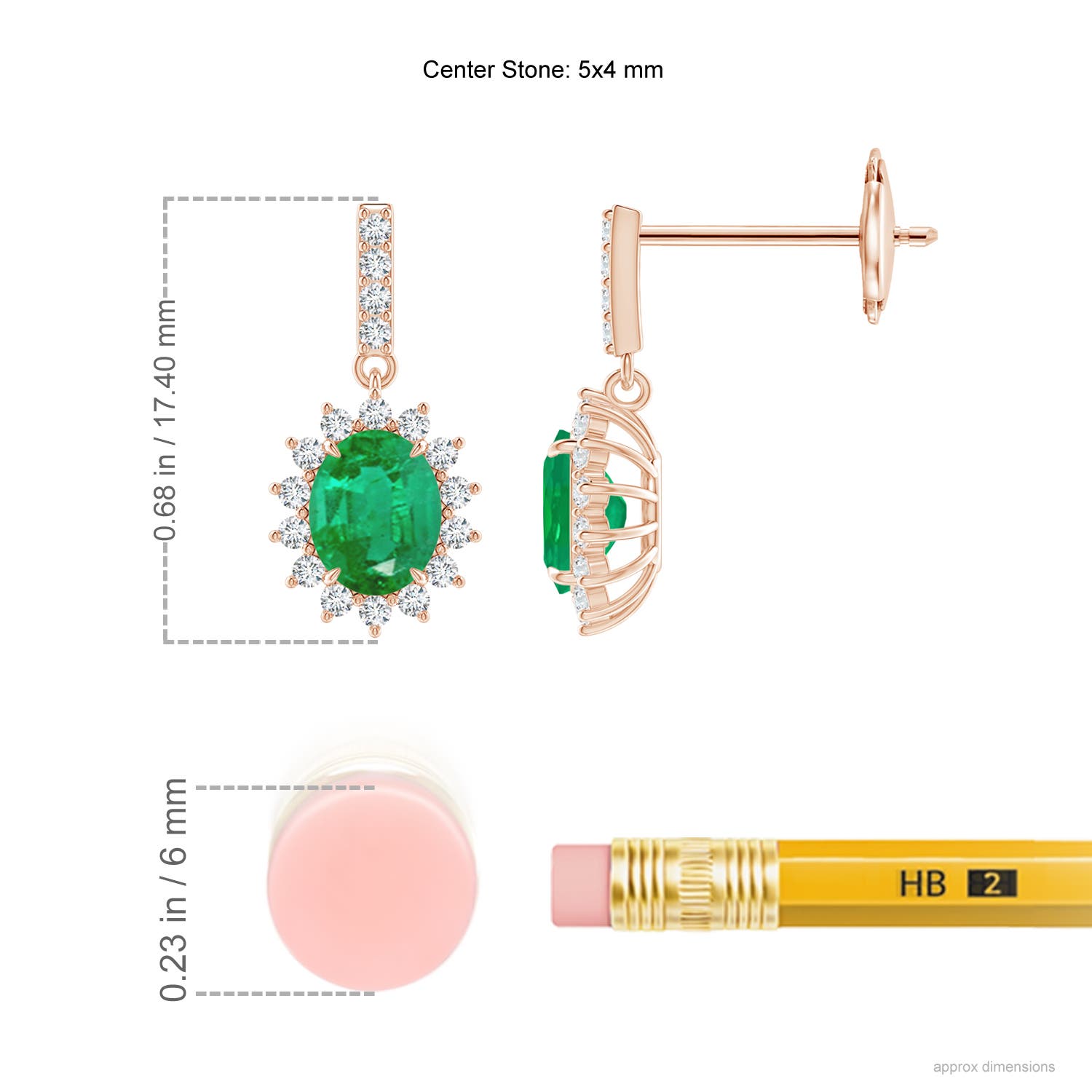 AA - Emerald / 0.78 CT / 14 KT Rose Gold