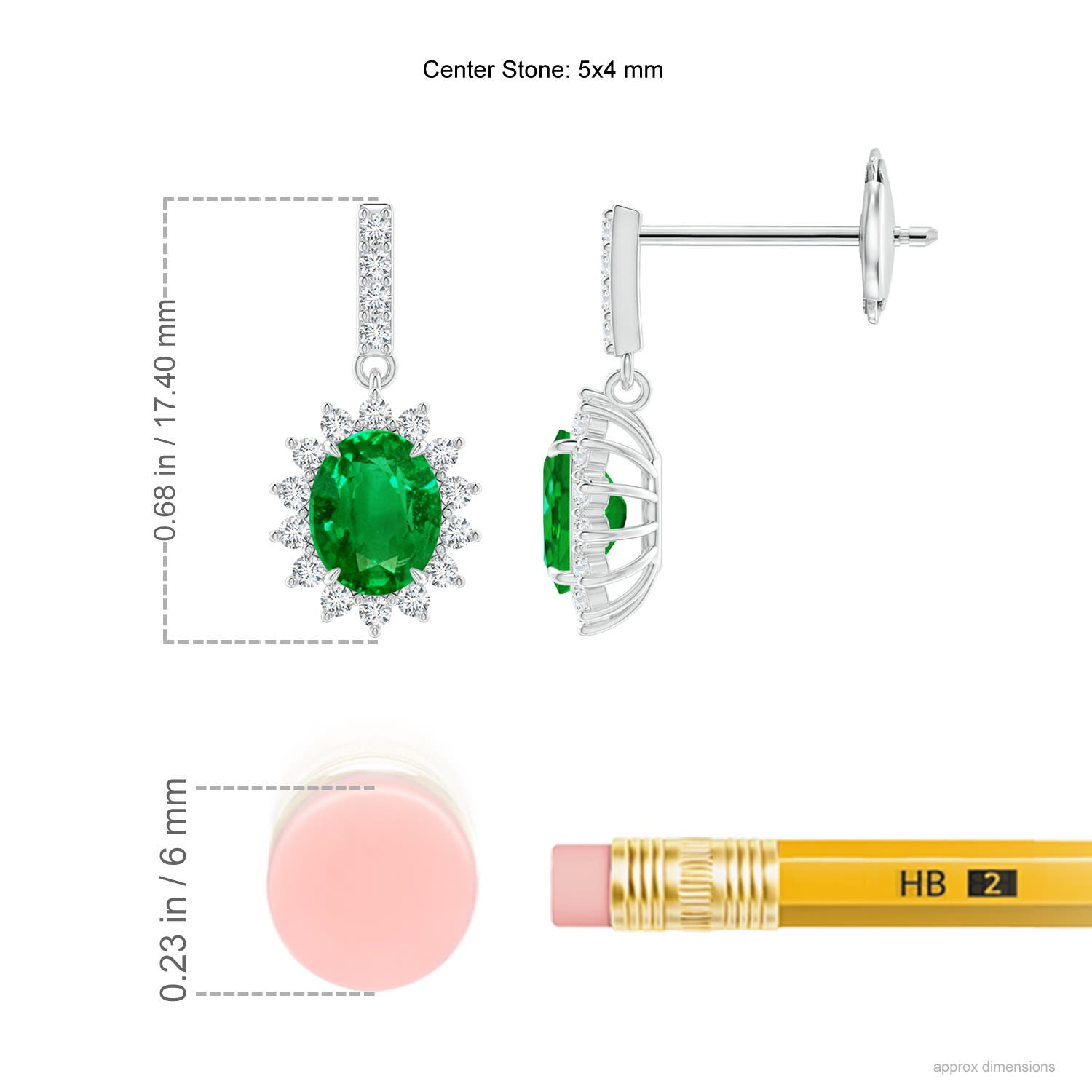 AAAA - Emerald / 0.78 CT / 14 KT White Gold