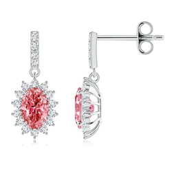 Drop Platinum Pink Diamond Earrings