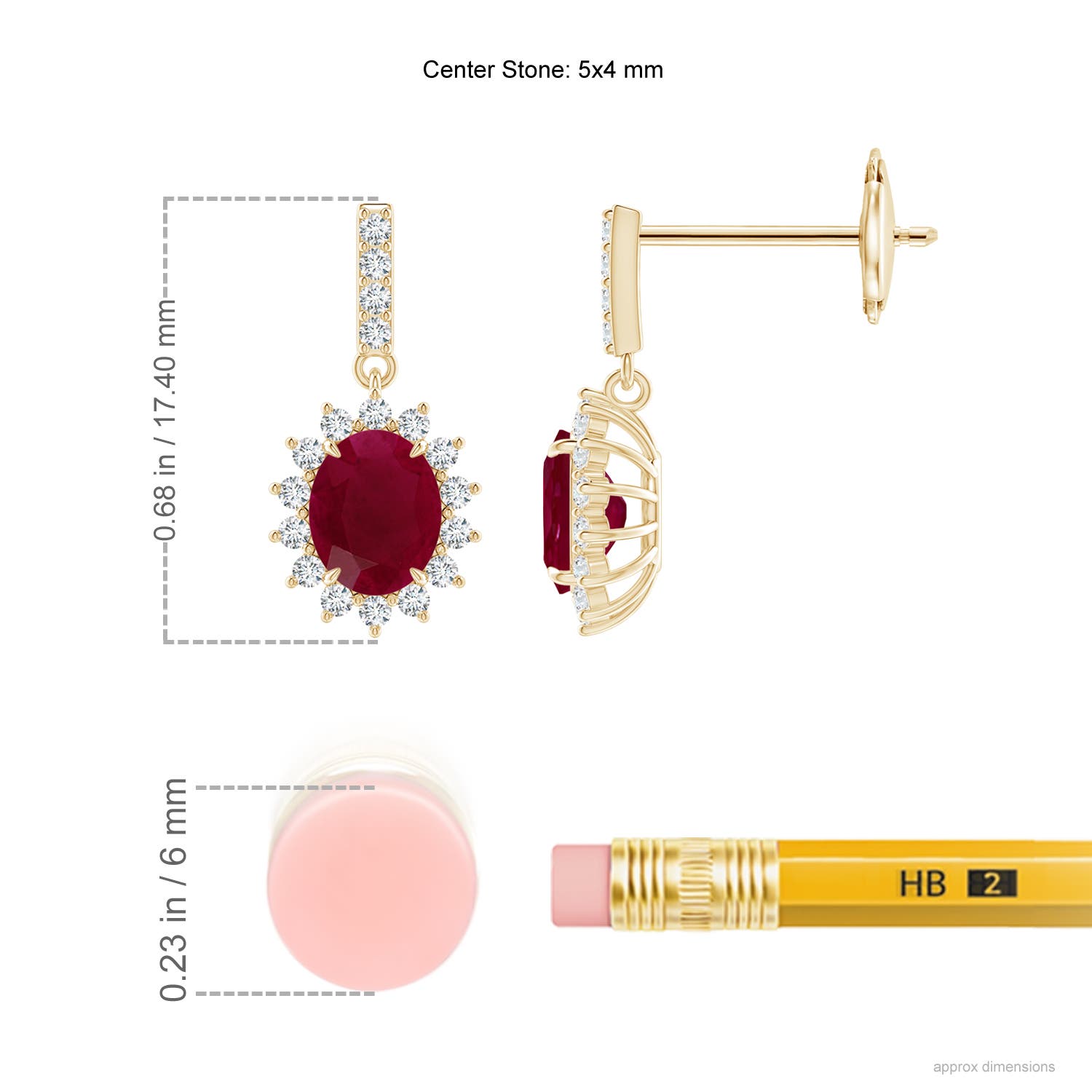 A - Ruby / 0.98 CT / 14 KT Yellow Gold