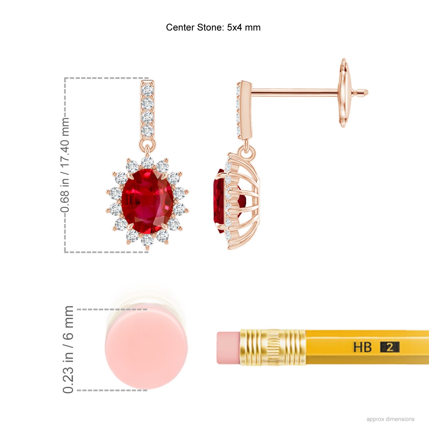 AAA - Ruby / 0.98 CT / 14 KT Rose Gold